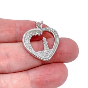 5 Diamond Thomas Kincaide Beacon Of Hope Lighthouse Sterling Silver 925 Pendant